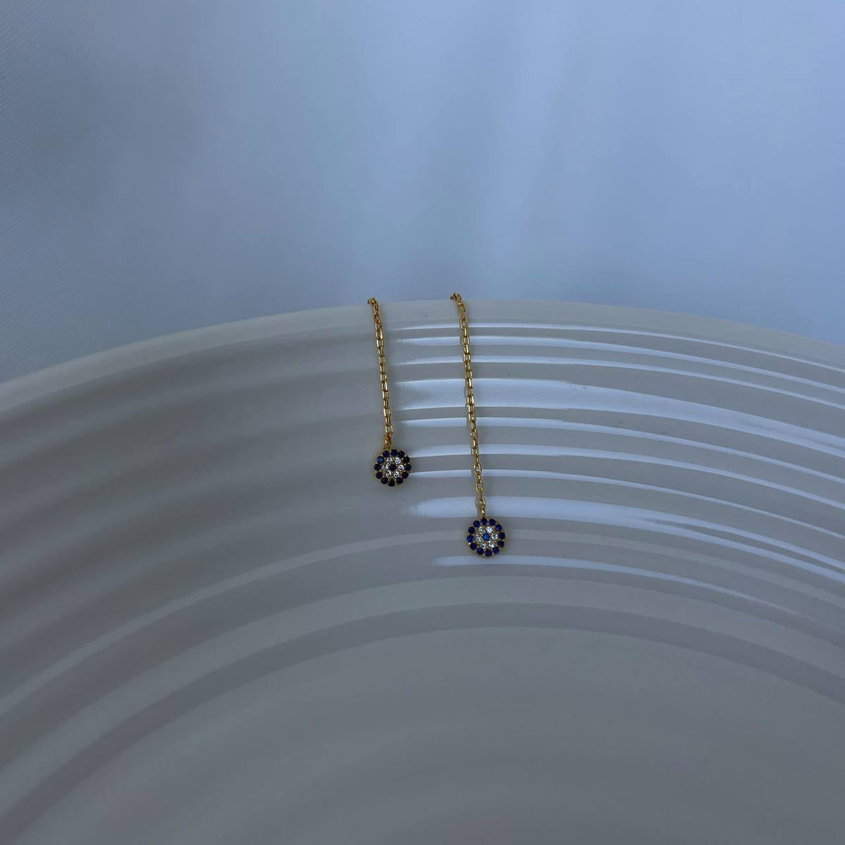 Zirkon Taşlı Nazar Sallantılı Tasarım Küpe | 925 Ayar Gümüş – Jeweliay Jewelry – 5