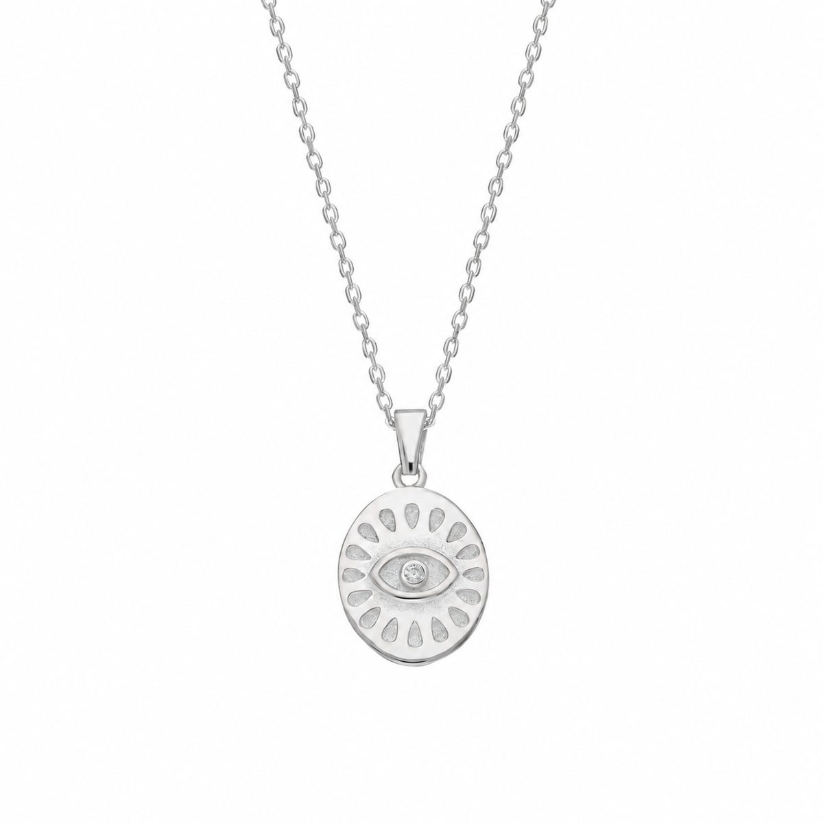Zirkon Taşlı Plaka Göz Kolye | 925 Ayar Gümüş – Jeweliay Jewelry – 2 – Silver beyaz fon #RENK_silver