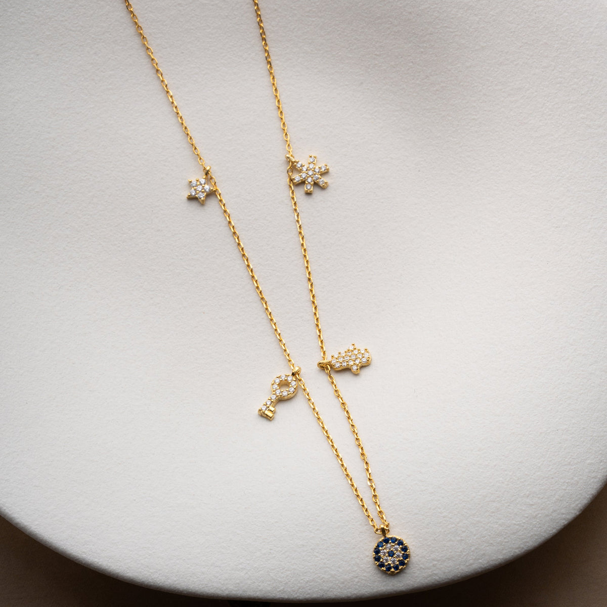 Zirkon Taşlı Yıldız Anahtar ve Nazar Şans Kolye | 925 Ayar Gümüş – Jeweliay Jewelry – 7